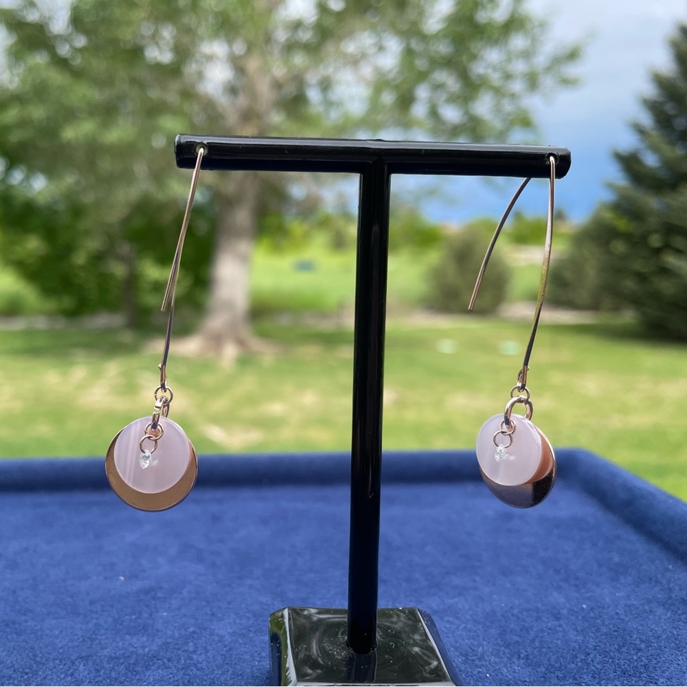 Beautiful rose gold dangle earrings